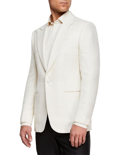 weave Peak-lapel Sport Jacket Size 
