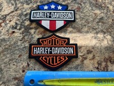 Confezione 2 Toppe Harley Davidson Ricamate Moto Originali Ferro/Cucito