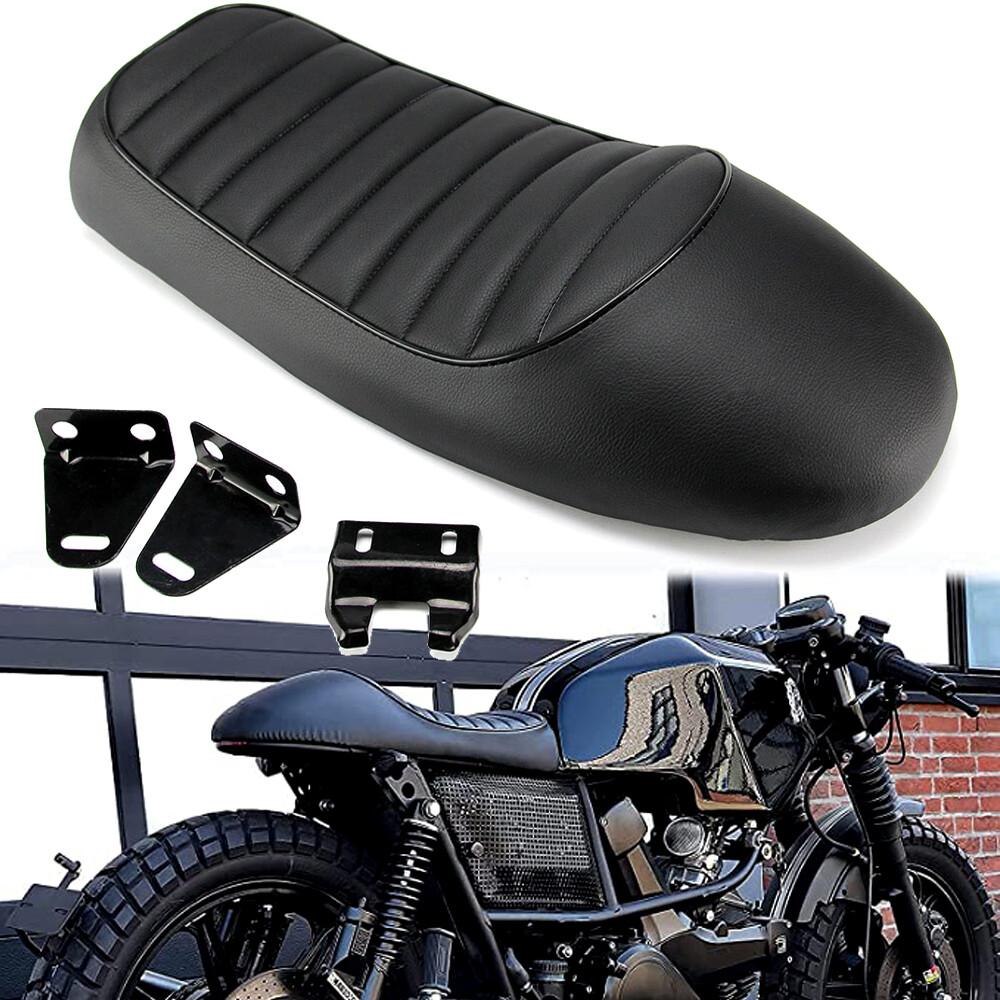 Black Vintage Hump Brat Seat For Honda Kawasaki Suzuki Yamaha