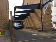 Black Cantilever Carport Canopy System Fitted 6m X 2.5m