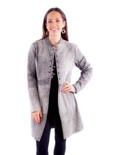 Scully Western Jacket Womens Button 3/4 Length Studded Gray F0_l1098