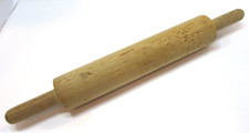 Primitive Old 1910's 12" Solid One Piece Light Wood Antique Rolling Pin 19" Long