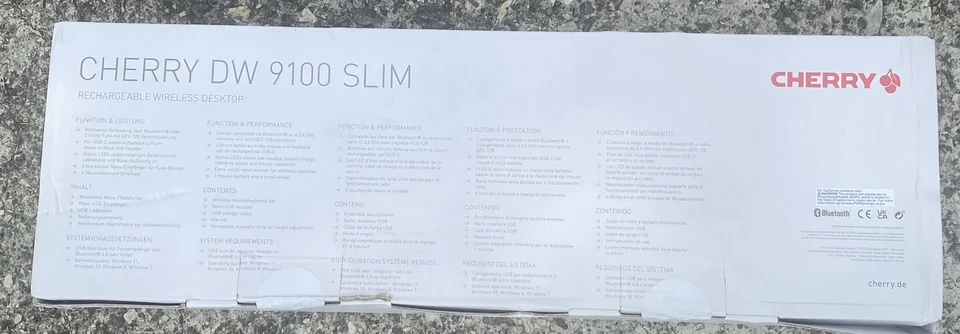 Black/Bronze Cherry DW9100 Slim Wireless Bluetooth Keyboard Mouse Rechargeable - Image 4 of 4