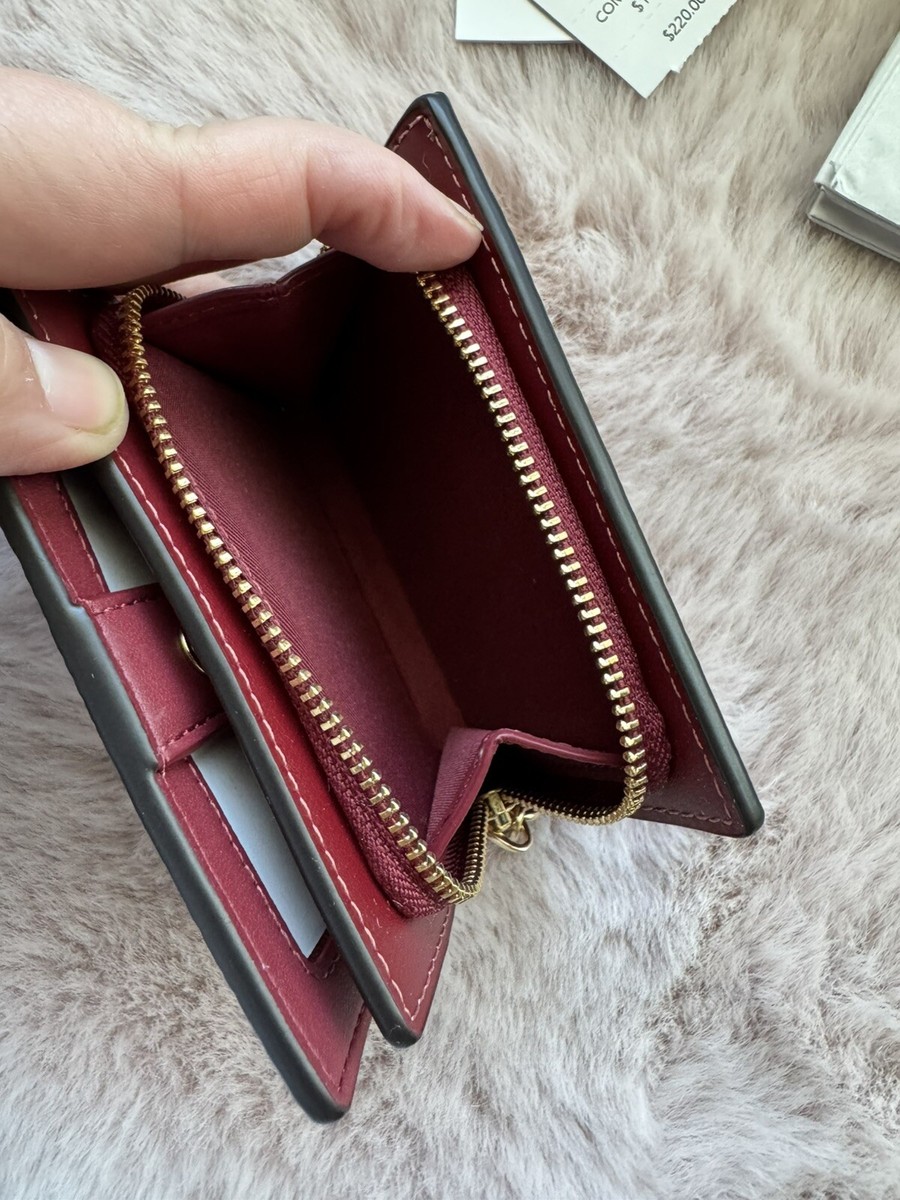 ❤️Coach Snap Wallet - CZ347 Signature Coated Canvas w/Pink