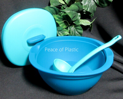 Tupperware Legacy Soup Stew Tureen Serving Dish Bowl Ladle 1.8 Liter 7.5 Cups