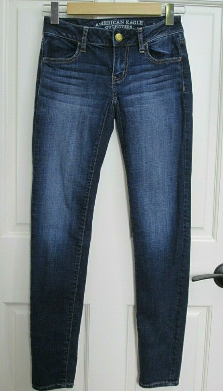 American Eagle Jegging Jeans Womens Size 00 26x29.5 Super Stretch 82-24062