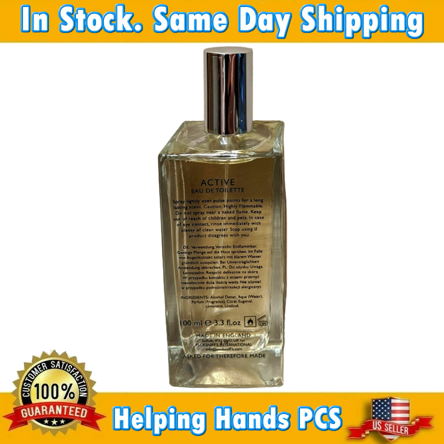 Pecksniff's England ACTIVE EDT Men's Cologne Mandarin Zest Cedarwood