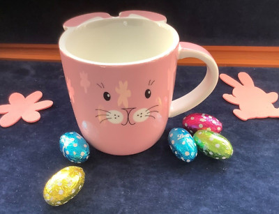 Zierlicher Keramik Osterhase  Kaffee Tee Becher - Neuheit Frühlingsgeschenk  