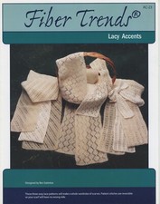 Fiber Trends Knitting Pattern AC-23 Lacey Accents - Lace Scarves / Scarf Pattern
