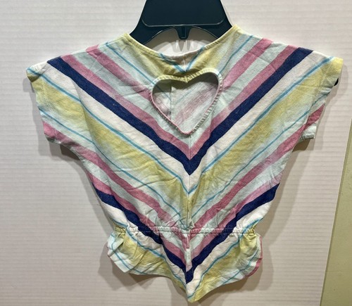 ✨Mudd, Girls Top, Size 4, Striped, Heart, Relaxed Fit Colorful, Pocket✨ - Picture 2 of 9