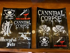 Cannibal Corpse Stickers   11x8.5” RARE (set  of 2) + Free flag sticker