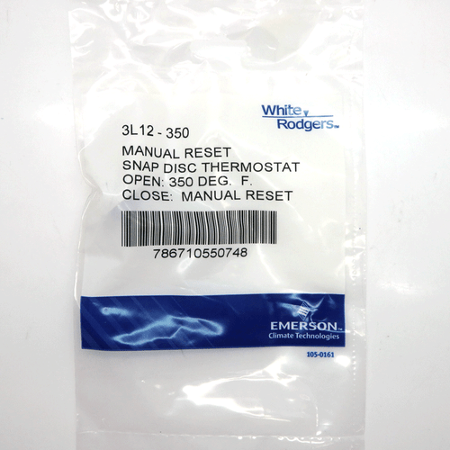 Emerson White-Rodgers 15A 350 Deg F Manual Reset Snap Disc Thermostat 3L12-350 - Picture 1 of 2
