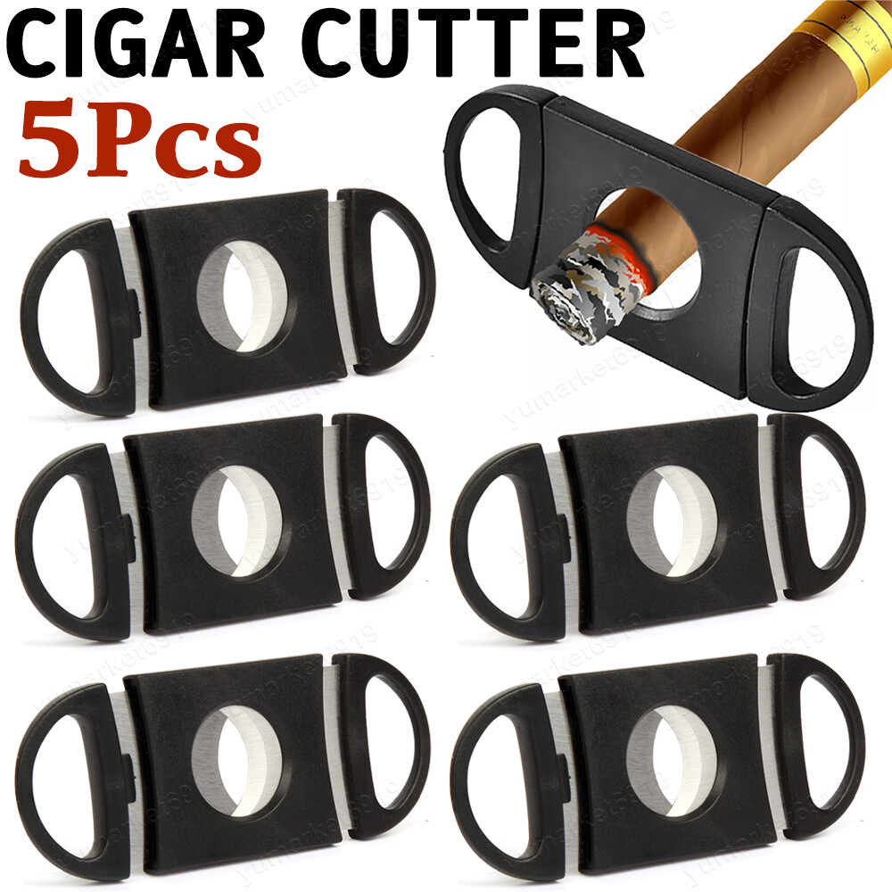 5 Stainless Steel Double Blade Pocket Cigar Cutters Guillotine Style