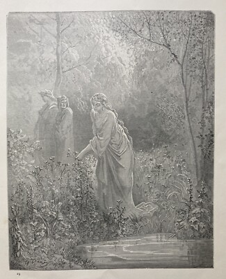 Vintage Original 1880s Dante s Paradiso Dore Gallery Engraving Art Print