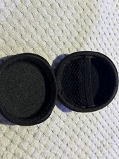 Compact Black Zippered Earbud Case with Mesh Pocket and Durable Hard Shell
