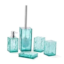 Clear Acrylic Bathroom Accessories Set - Rust-Free, Transparent Design - 