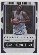2020-21 Panini Contenders Draft Picks Campus Ticket Joel Embiid #15 0qr0