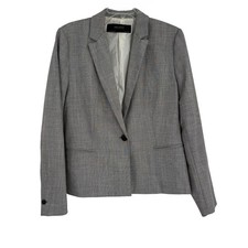 Zara Basic Collection Black White One-Button Blazer Size XL Lined Career Office