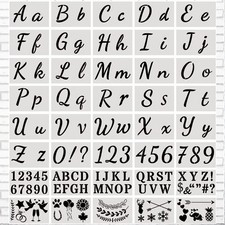 Alphabet Letter Stencils Reusable Large Small Alphabet Templates Number Stencil