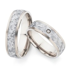 Trauringe Titan Carbon Diamant - Partnerringe...