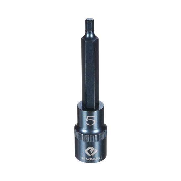"1/2\" Antrieb Sechskant-Bit-Stecknuss 5Mm Metrisch 4\" LäNge S2 Stahl Blau"-image