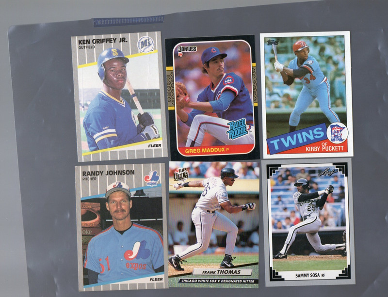 VINTAGE (6)  DIFFERENT ROOKIE HOF GRIFFEY JR PUCKETT Baseball Card Lot NRMT NICE