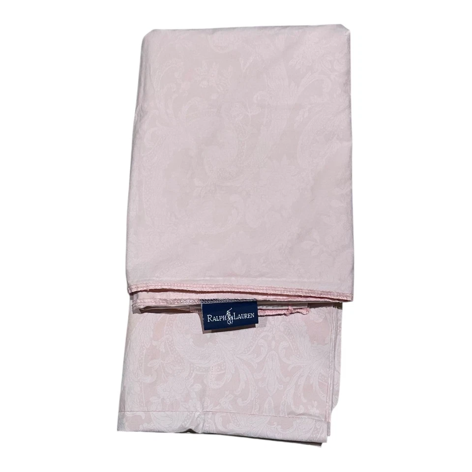 Sábana bajera vintage Ralph Lauren Avery damasco 2 fundas de almohada estándar 3 piezas Foto 3 de 4