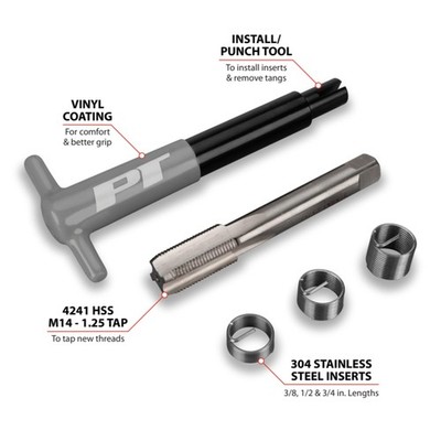 Performance Tool W86904 Thread Repair Kit M14-1.25. Restore Threads to The Origi