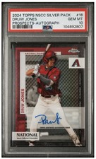 2024 TOPPS NSCC SILVER PACK PROSPECTS-DRUW JONES AUTOGRAPH  /50 Jersey # PSA 10