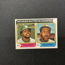 Topps 1974 Base Set-RBI League Leaders #203 Reggie Jackson/Willie Stargell 
