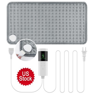 Electric Heating Pad For Back Pain & Cramps Relief 11.8''x23.6'' 9 Level 4 Timer
