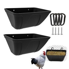 Fence Hanging Chicken Feeder for Duck, Piglets, Goat Feeder Poultry Feeding C...