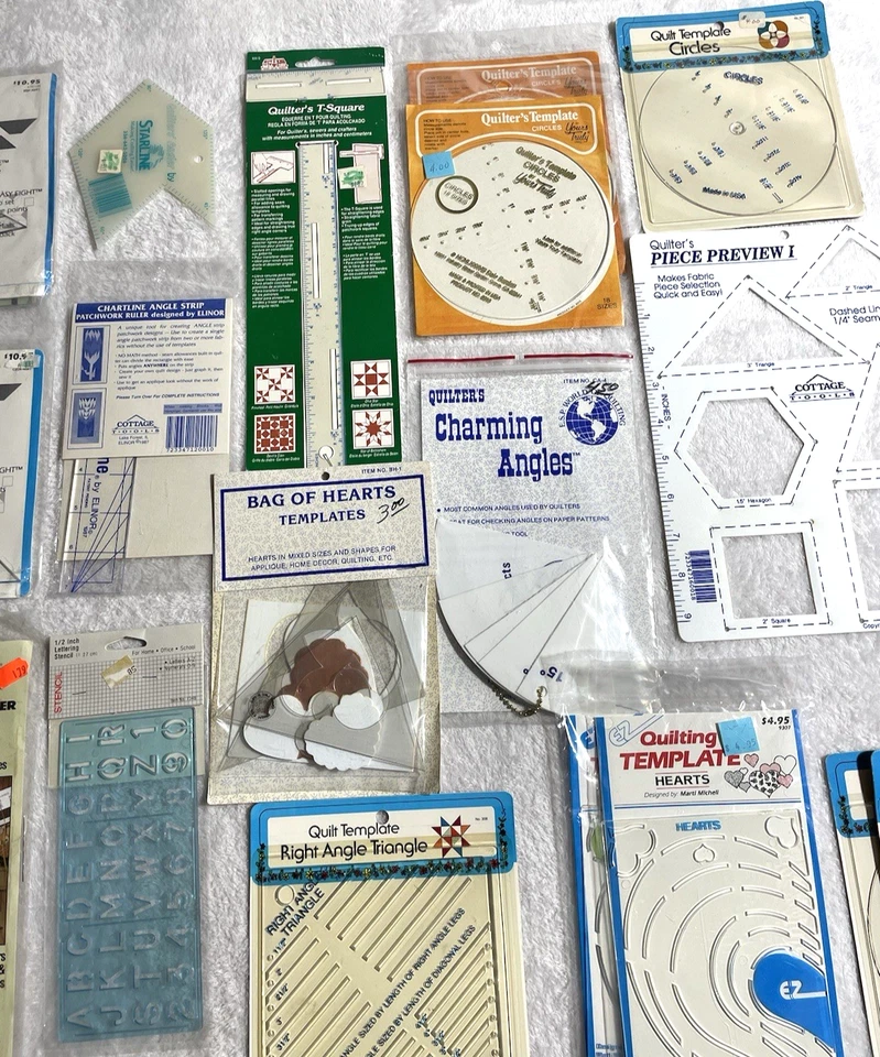 Large Lot Mixed Quilting Tools Templates Rulers Stencils New & A Few Used - Image 4 of 4