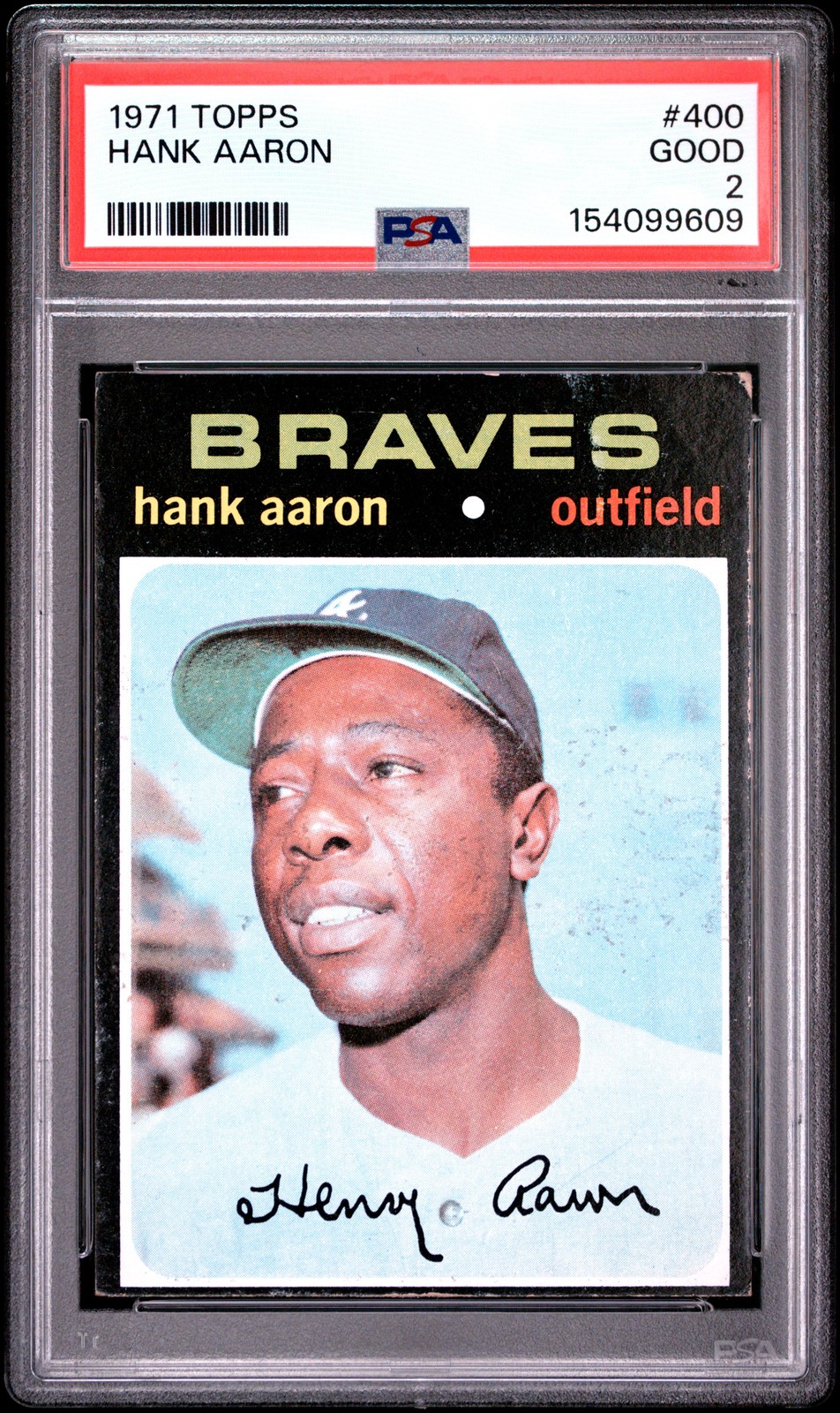 1971 TOPPS #400 HANK AARON PSA 2 view 1