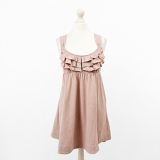 Free People FP Beach Pink Ruffle Tie Back Mini Dress Size Medium