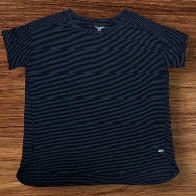 Women's Amazon Essentials Studio Relaxed-Fit T-Shirt Size XXL Navy Blue/ Stripes