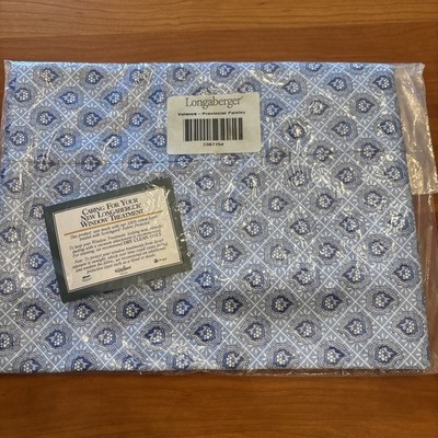 Longaberger Provincial Paisley Scalloped Valances 1-Pair Blue/White 2667154