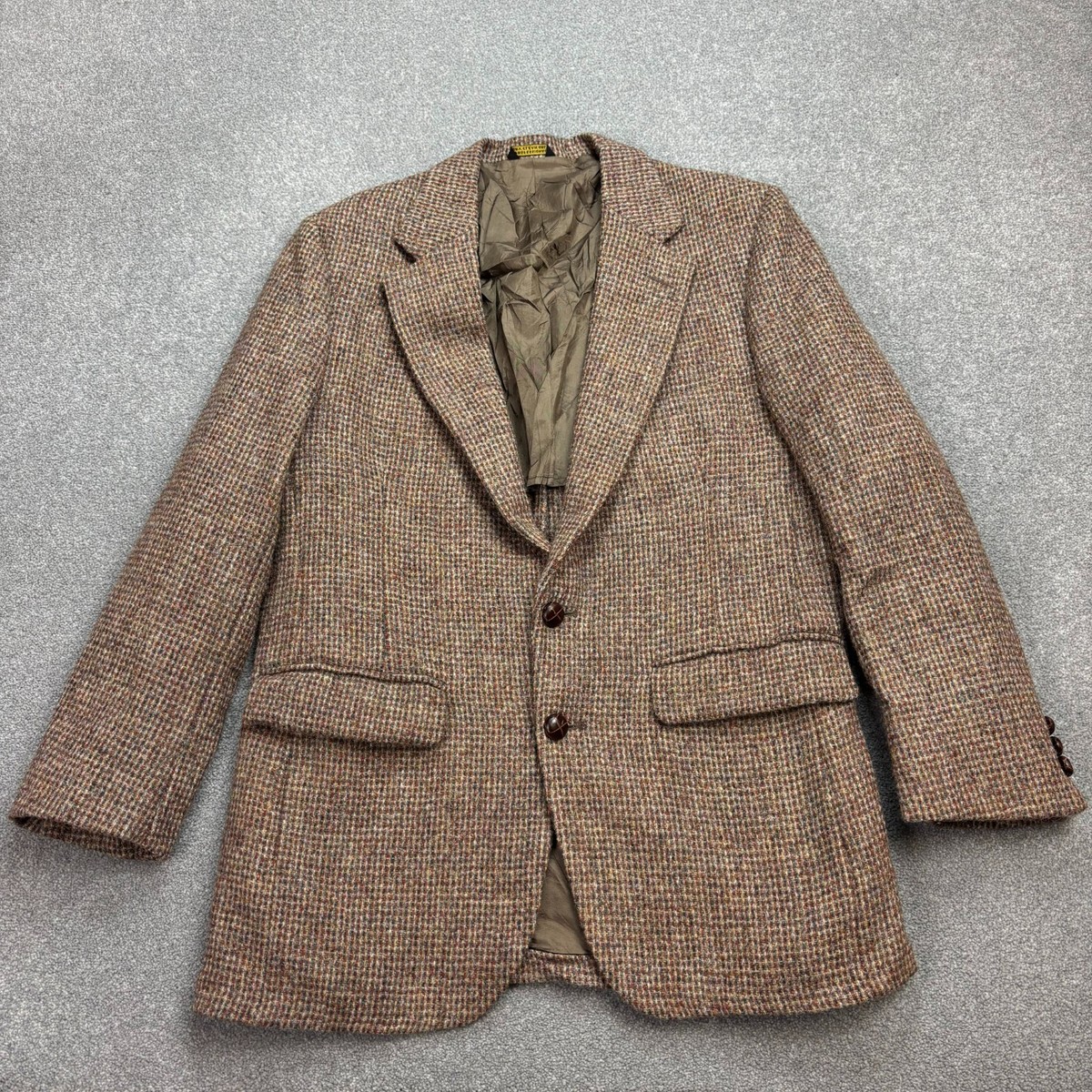 美品 SUIT COMPANY HarrisTweed breganze 170 Harris Tweed Jacket Adult 40R Brown Country Hunting Outdoors Weave