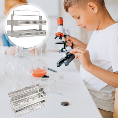 Stainless Steel Dyeing Rack Holder Slide Microscope Slides Staining - Picture 6 of 12