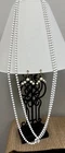 Vtg 1960s White Milk Glass Chandelier Clip-On Earrings Multi Strand Necklace Set