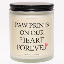 Paw Prints On Our Heart Forever Candle, Dog Memorial Gifts for Loss  Loss