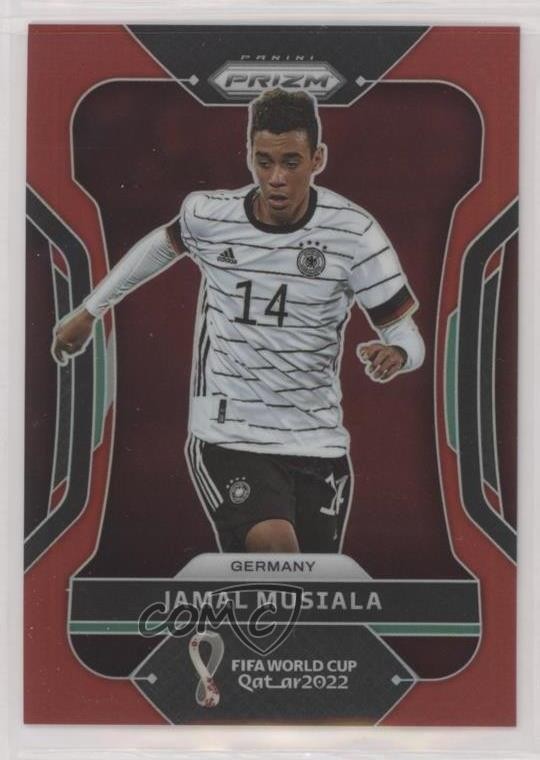 2022 Panini Prizm World Cup Qatar Red Prizm 271/399 Jamal Musiala #108 wf0