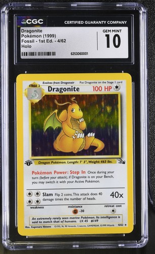 Dragonite (1st Edition) graded CGC 10 for sale on eBay