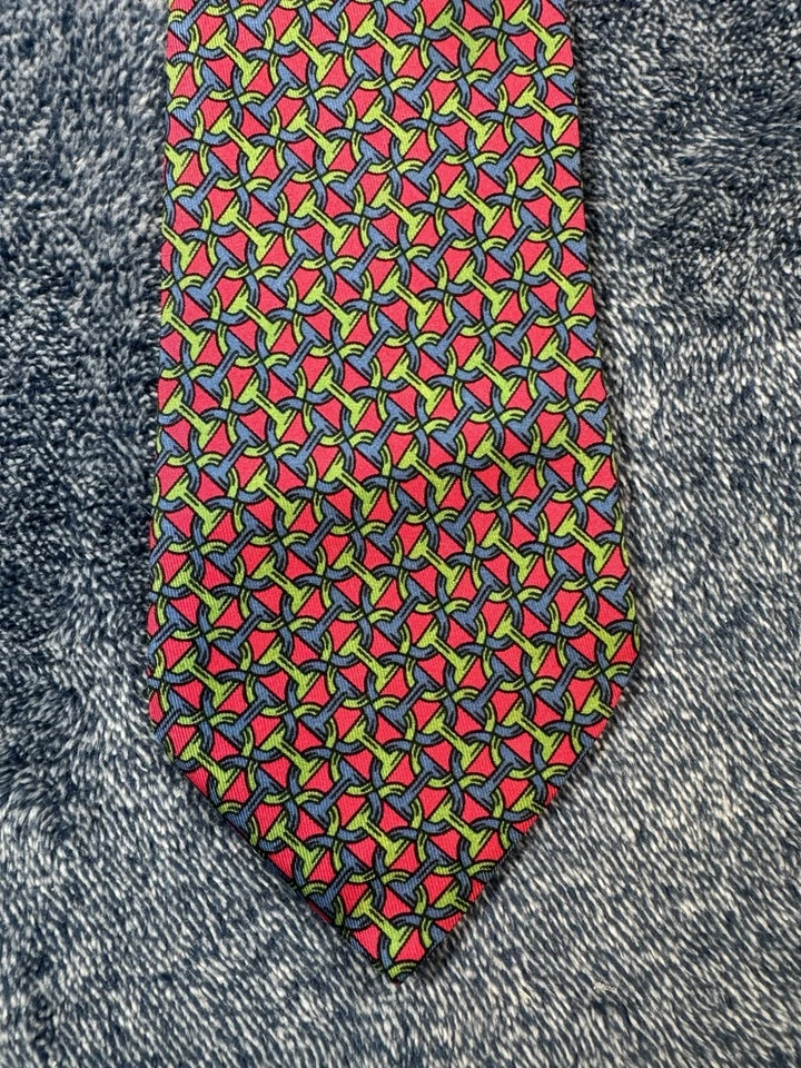 Corbata para hombre Hermes Chaine D'ancre satinada seda París AOP Foto 4 de 4