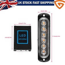 4x 6 LED Amber Recovery Strobe Flashing Grille Light Lightbar Truck Beacon Lamp
