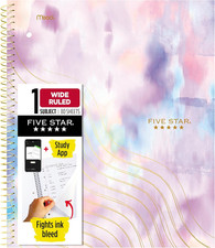 Spiral Notebook  Study App, 1 Subject, Wide Ruled, 8" x 10-1/2", 80 Sheets, Fig