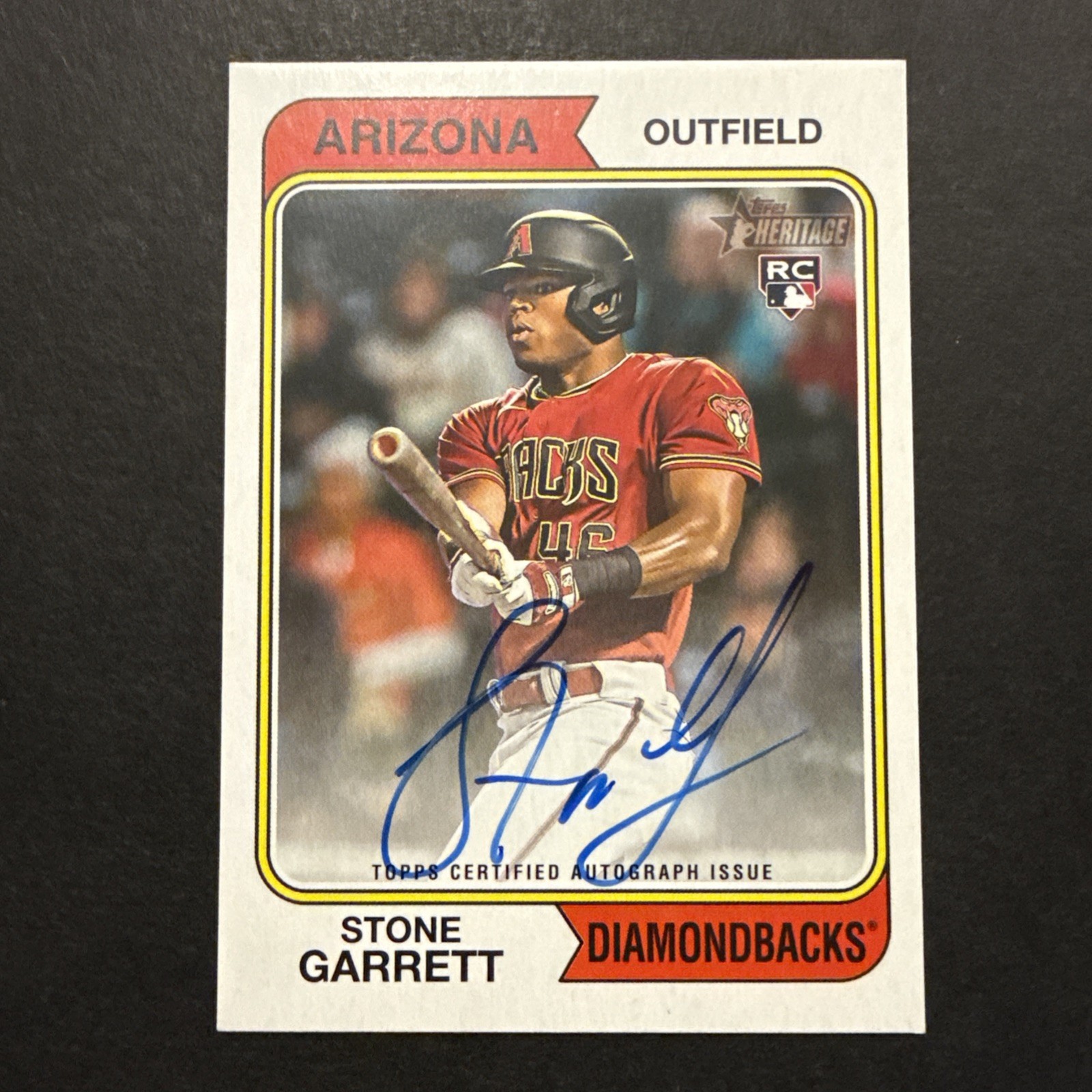2023 Topps Heritage Real One Autographs Stone Garrett Rookie Auto Arizona
