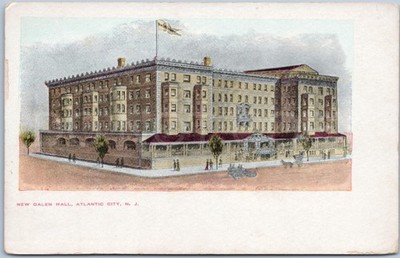 Atlantic City Vintage Postkarte Neu Galen Hall Hotel USA