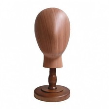 Hat and Hairpiece Display Stand Wood Grain Hairpiece Display Head Stable Base