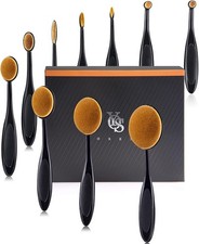 Oval Makeup Brushes Set 10 Pcs Professional Oval Toothbrush Foundation Contour